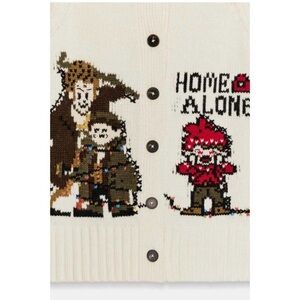 Zara Cream Cardigan with Graphic Design